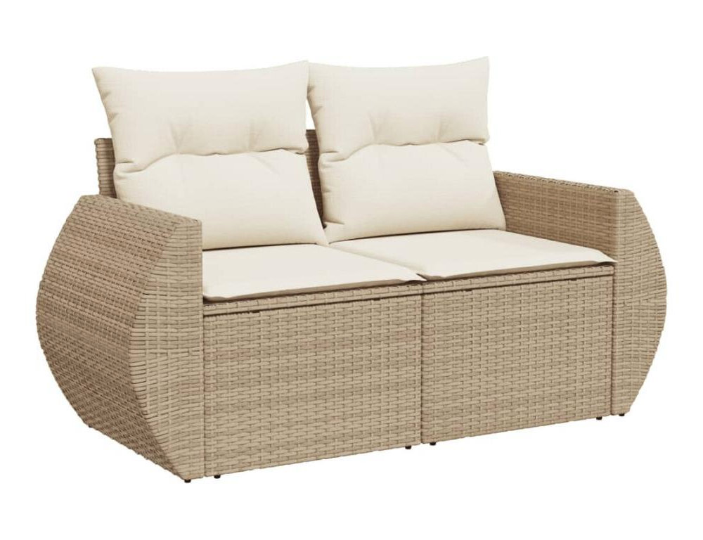 Juego de sofás jardín con cojines 6 pzas ratán sintético beige Domiona-domiona