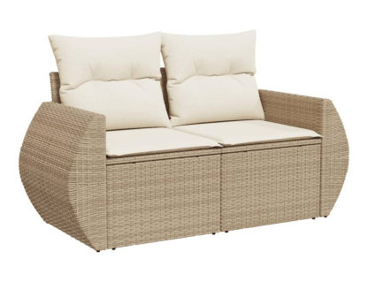 Juego de sofás jardín con cojines 6 pzas ratán sintético beige Domiona-domiona