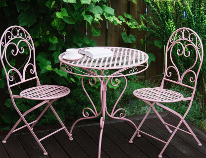 Mesa de jardín Metal Rosa Domiona-domiona