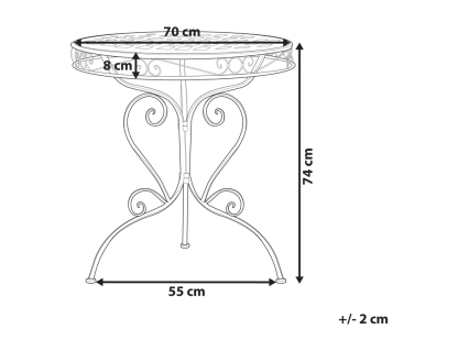 Mesa de jardín Metal Rosa Domiona-domiona