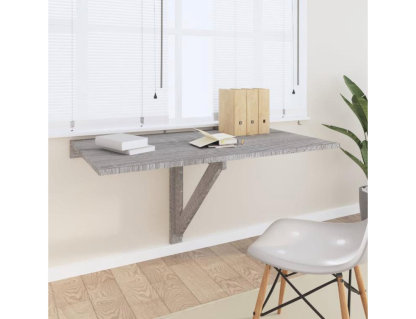 Mesa de pared plegable contrachapada gris 100x60x56 cm Domiona-domiona