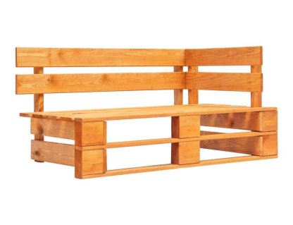 Muebles de palets 4 piezas y cojines madera pino impregnada miel Domiona-domiona