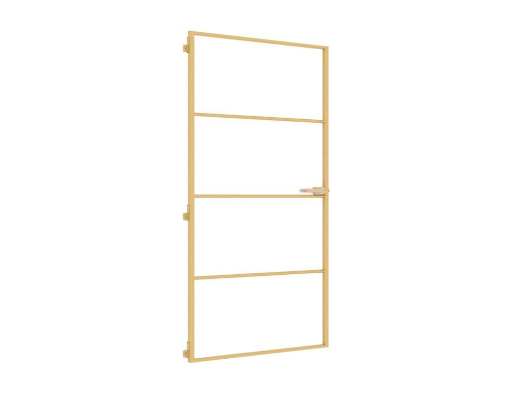 Puerta interior de aluminio de vidrio templado dorado fino Domiona-domiona