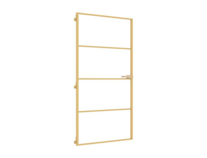Puerta interior de aluminio de vidrio templado dorado fino Domiona-domiona