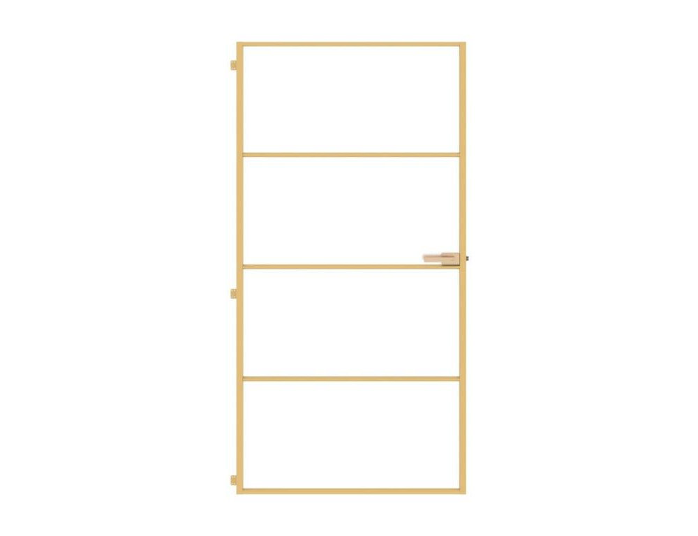 Puerta interior de aluminio de vidrio templado dorado fino Domiona-domiona