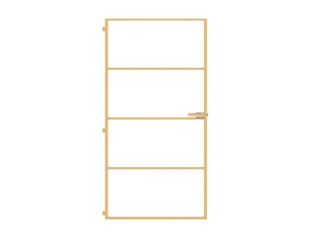 Puerta interior de aluminio de vidrio templado dorado fino Domiona-domiona
