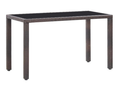 Set comedor de jardín 5 piezas y cojines ratán sintético marrón Domiona-domiona