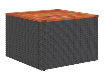 Set de comedor de jardín 7 piezas y cojines ratán sintético negro Domiona-domiona