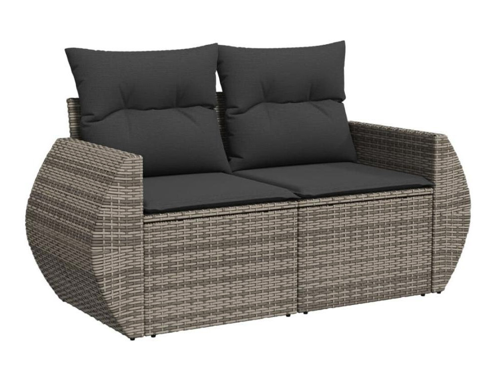 Set de sofás de jardín 10 pzas con cojines ratán sintético gris Domiona-domiona