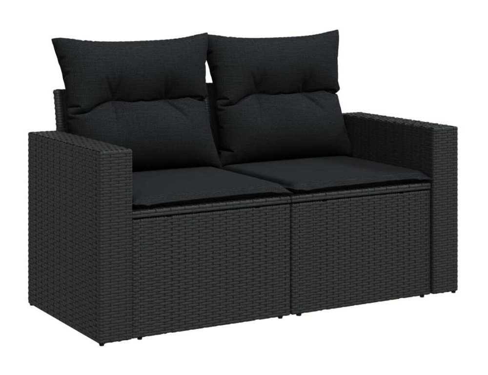 Set de sofás de jardín 12 piezas cojines ratán sintético negro Domiona-domiona