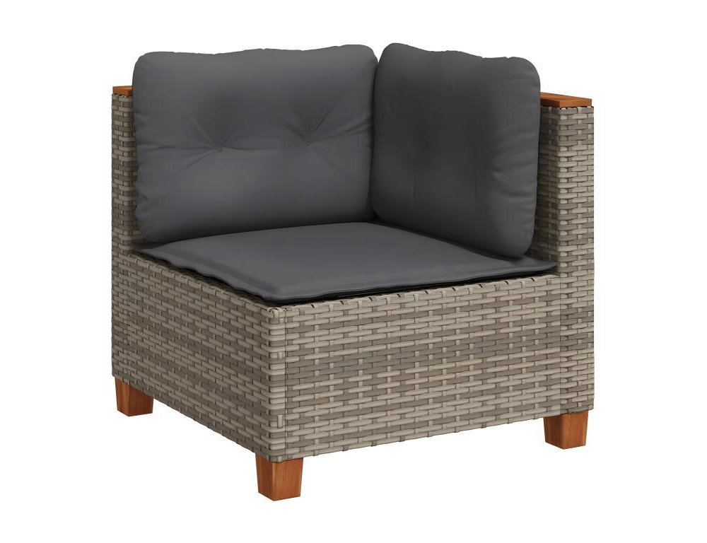 Set de sofás de jardín 7 pzas con cojines ratán sintético gris Domiona-domiona
