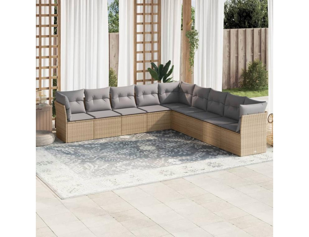 Sofá rinconera izquierdo de tela beige Domiona-domiona