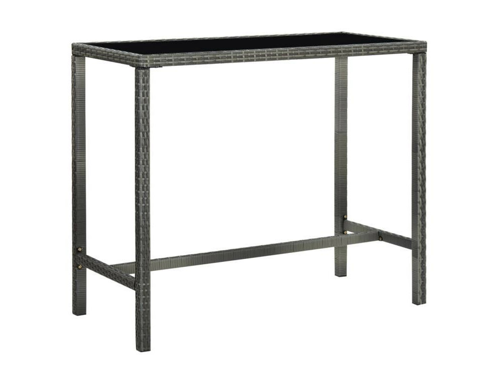 Set muebles bar jardín 7 piezas y cojines ratán sintético gris Domiona-domiona