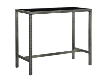 Set muebles bar jardín 7 piezas y cojines ratán sintético gris Domiona-domiona