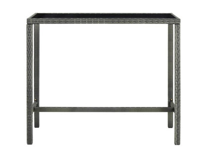 Set muebles bar jardín 7 piezas y cojines ratán sintético gris Domiona-domiona
