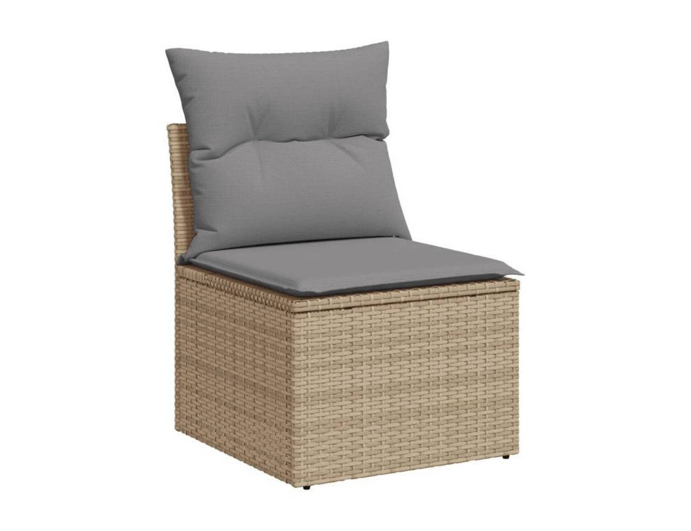Set sofás de jardín 7 piezas y cojines ratán sintético beige Domiona-domiona