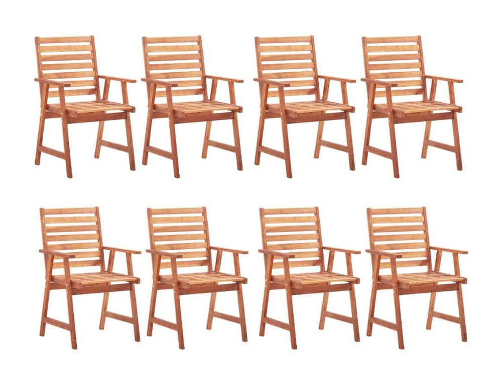 Sillas de comedor de jardín 8 uds madera maciza de acaciarón Domiona-domiona