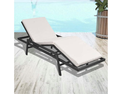 Sillón con cojín Resina mimbre Negro Domiona-domiona
