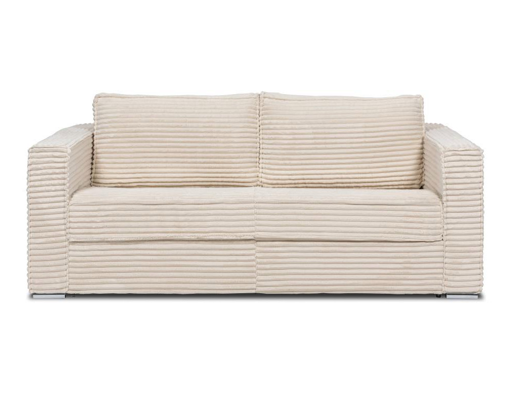 Sofá cama de 4 plazas de apertura rápida de pana color beige - Cama de 160 cm - Colchón de 18 cm Domiona-domiona