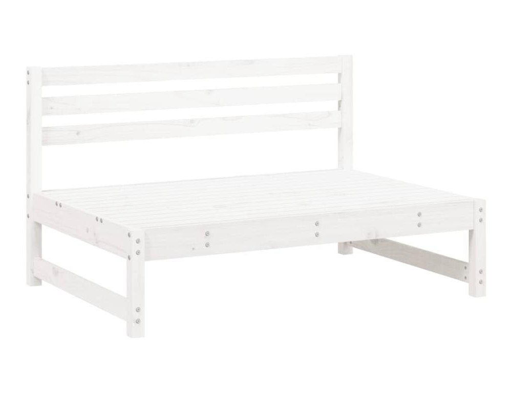 Sofá central de jardín madera maciza de pino blanco 120x80 cm Domiona-domiona