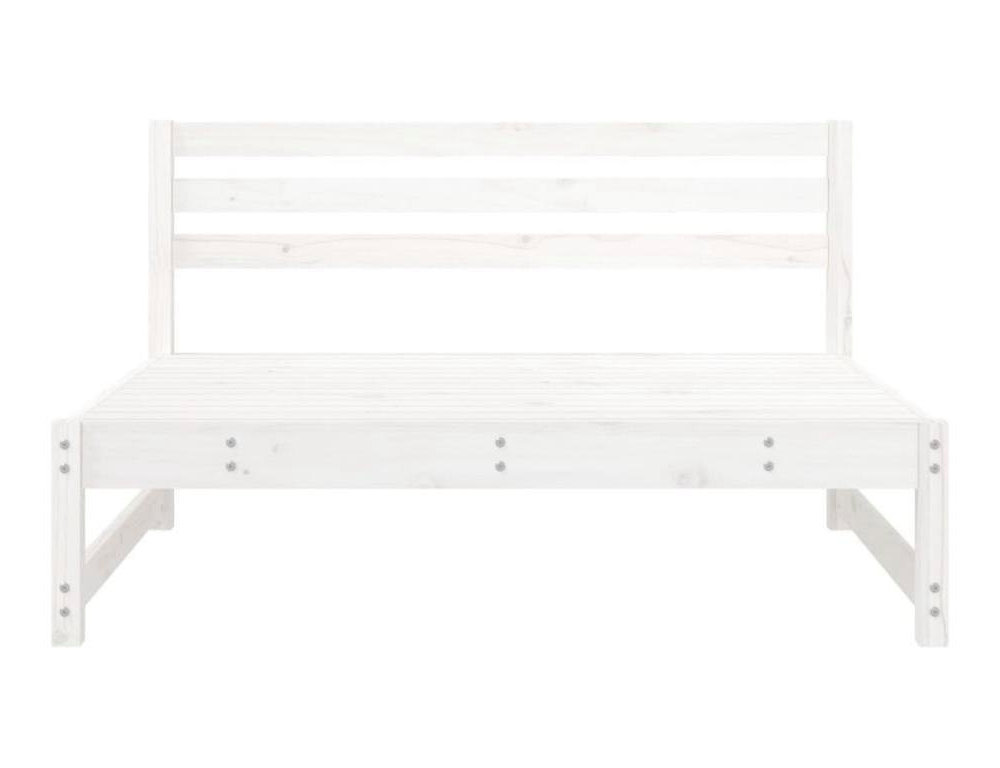 Sofá central de jardín madera maciza de pino blanco 120x80 cm Domiona-domiona