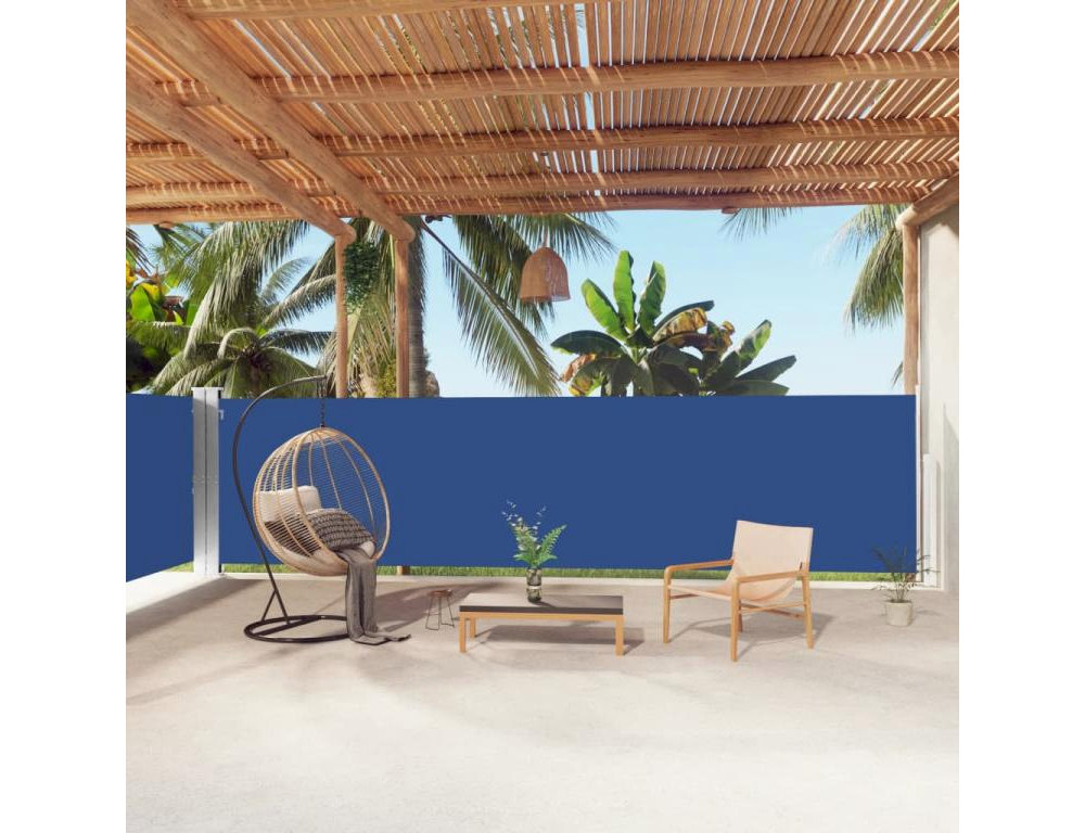 Toldo lateral retráctil Azul 160x1000 cm Domiona-domiona