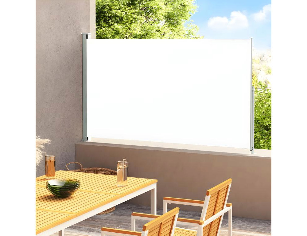 Toldo lateral retráctil para patio color crema 220x300 cm Domiona-domiona