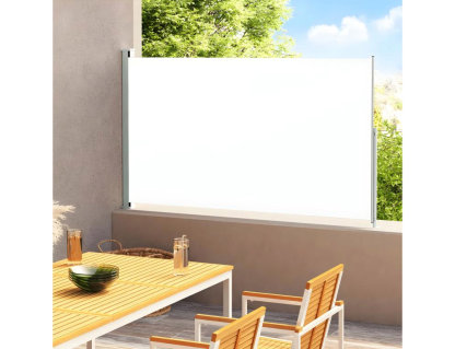Toldo lateral retráctil para patio color crema 220x300 cm Domiona-domiona