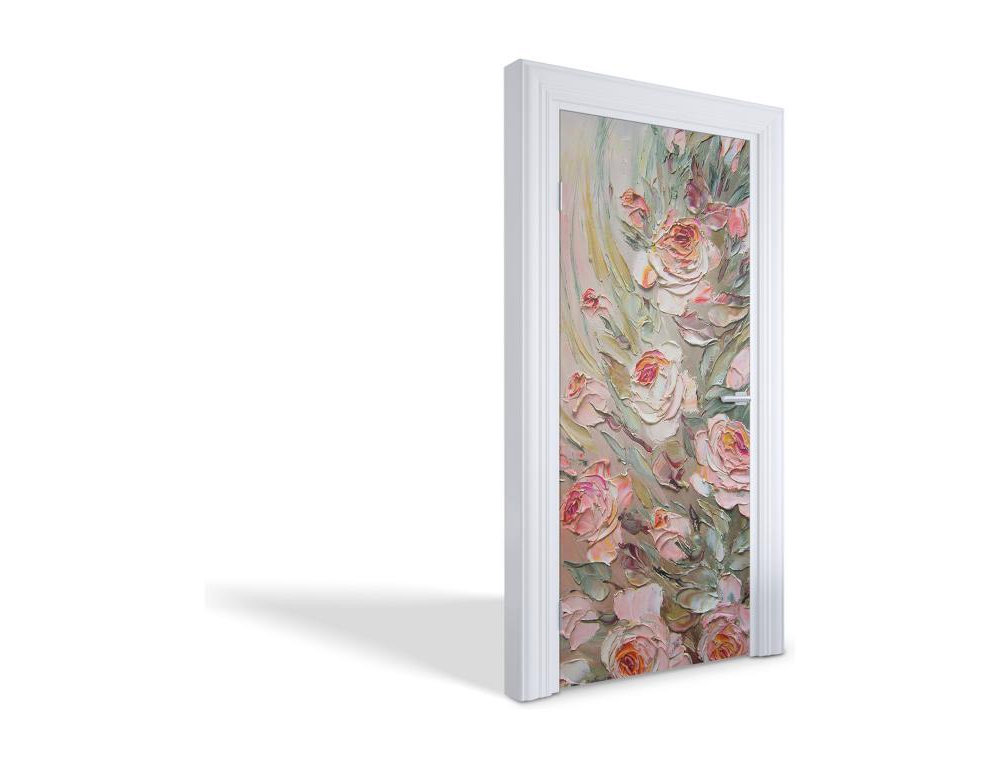 Vinilos autoadhesivos para puertas - Ramo de rosas 95x205 cm Domiona-domiona