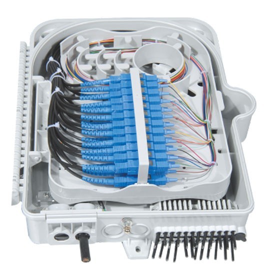 FF-FTB24B 24 Cores Optical Terminal Box (Max Capacity: 24 cores SC), Support Uncuting, Wall Mounting, Pole Mounting, 320x240x100mm