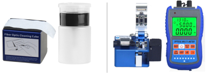 Optical Fiber Tools Kit incudes FIBER CABLE JACKET REMOVER, UNIVERSAL ASSEMBLY TOOLS, CLEANING