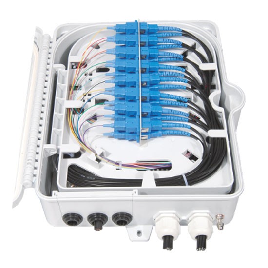 FF-FTB16B 16 Cores Optical Terminal Box (Max Capacity: 16 cores SC), Support Uncuting, Wall Mounting, Pole Mounting, 295x240x85mm