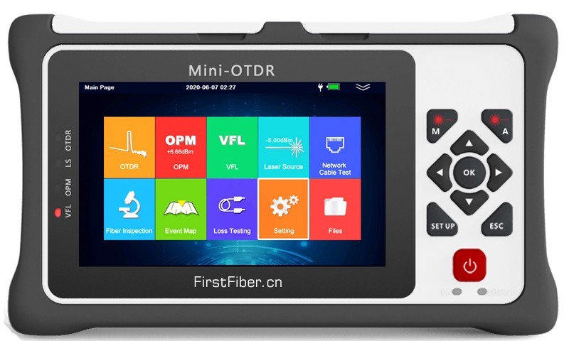 980EXT Pro mini OTDR Reflectometer with OPM OLS VFL Loss Attenuation Tester Touch Screen SC FC 1310nm 1550nm Fiber Optic OTDR