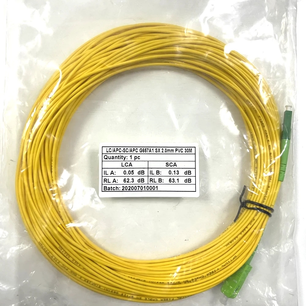 Optical Fiber Patch Cord Fibre Cable SC APC to LC APC Connectors Jumper G657A Single Mode 1 meter 2m 3m 5m 10 15 meters 30 meters