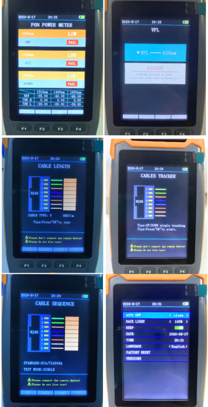 FF-3214 Optical PON Power Meter Fiber Cable Testing Instrument Pass or Fail Function 1310 1490 1550nm In Service GPON EPON Live Checking