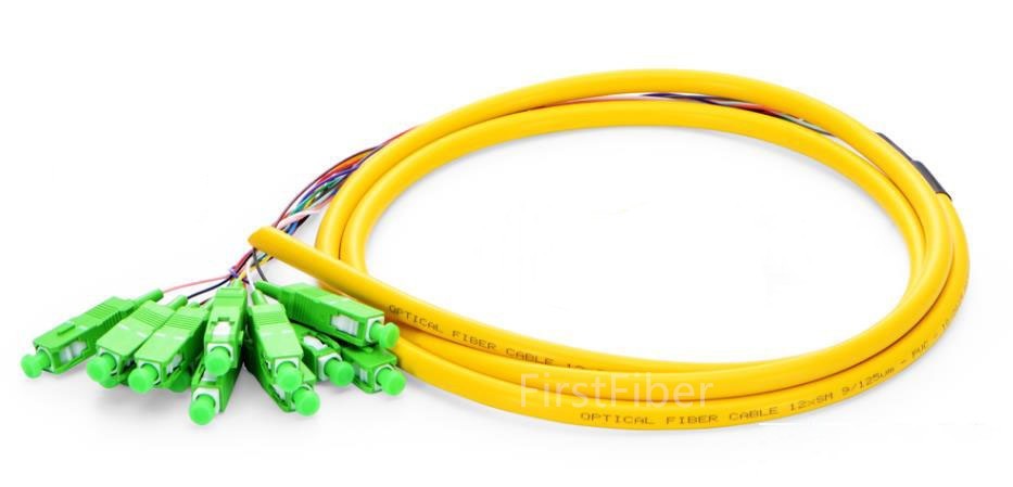 12 Color SC APC fiber Pigtail Bunch 12 Core 12 Fiber Bunch 9/125 Single Mode