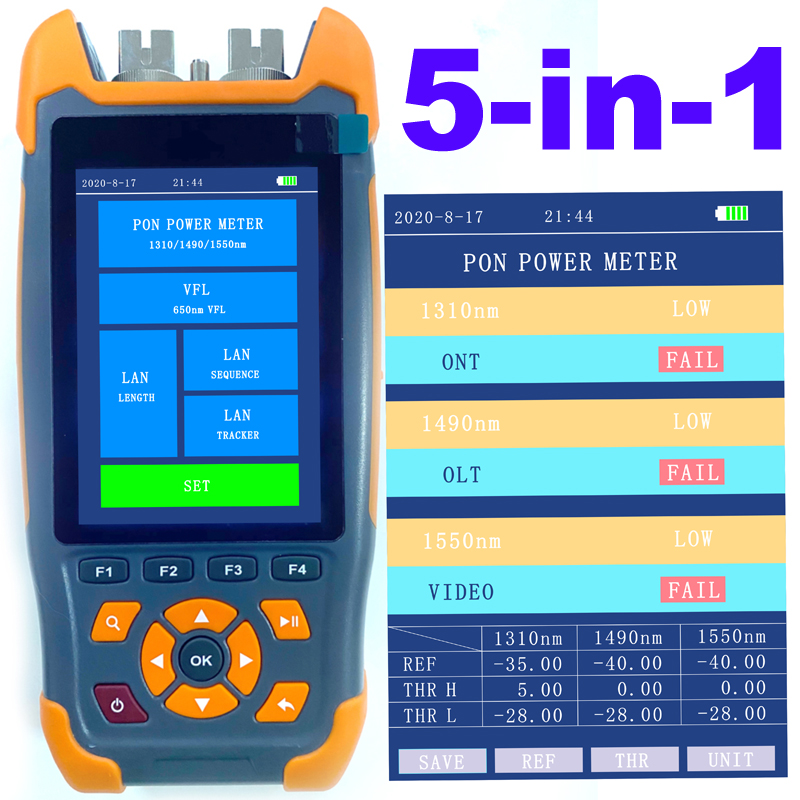 FF-3214 Optical PON Power Meter Fiber Cable Testing Instrument Pass or Fail Function 1310 1490 1550nm In Service GPON EPON Live Checking
