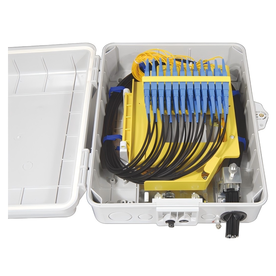 FF-FTB24C 24 Cores Optical Terminal Box (Max Capacity: 24 cores SC), Support Uncuting, Wall Mounting, Pole Mounting, 340x265x120mm