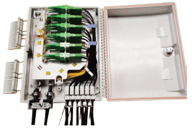 FF-FTB24A 24 Cores Optical Terminal Box (Max Capacity: 24 cores SC), Support Uncuting, Wall Mounting, Pole Mounting, 305x225x100mm