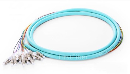 12 Fibers Pigtail LC OM3 50/125 Multimode OM3 Bunch 12 core Fiber Optic Pigtail - 0.9mm Sub Cables