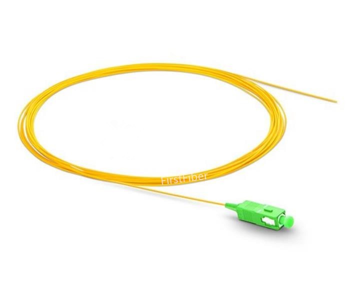 SC APC fiber Pigtail Simplex 9/125 Single Mode Fiber Optic Pigtail 0.9mm Jacket G657A