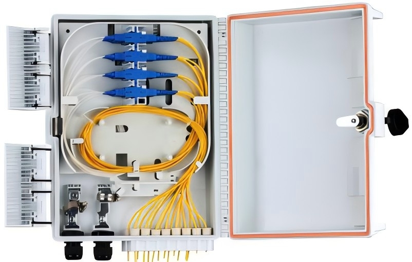 FF-FTB16A 16 Cores Optical Terminal Box (Max Capacity: 16 cores SC), Support Uncuting, Wall Mounting, Pole Mounting, 295x220x85mm