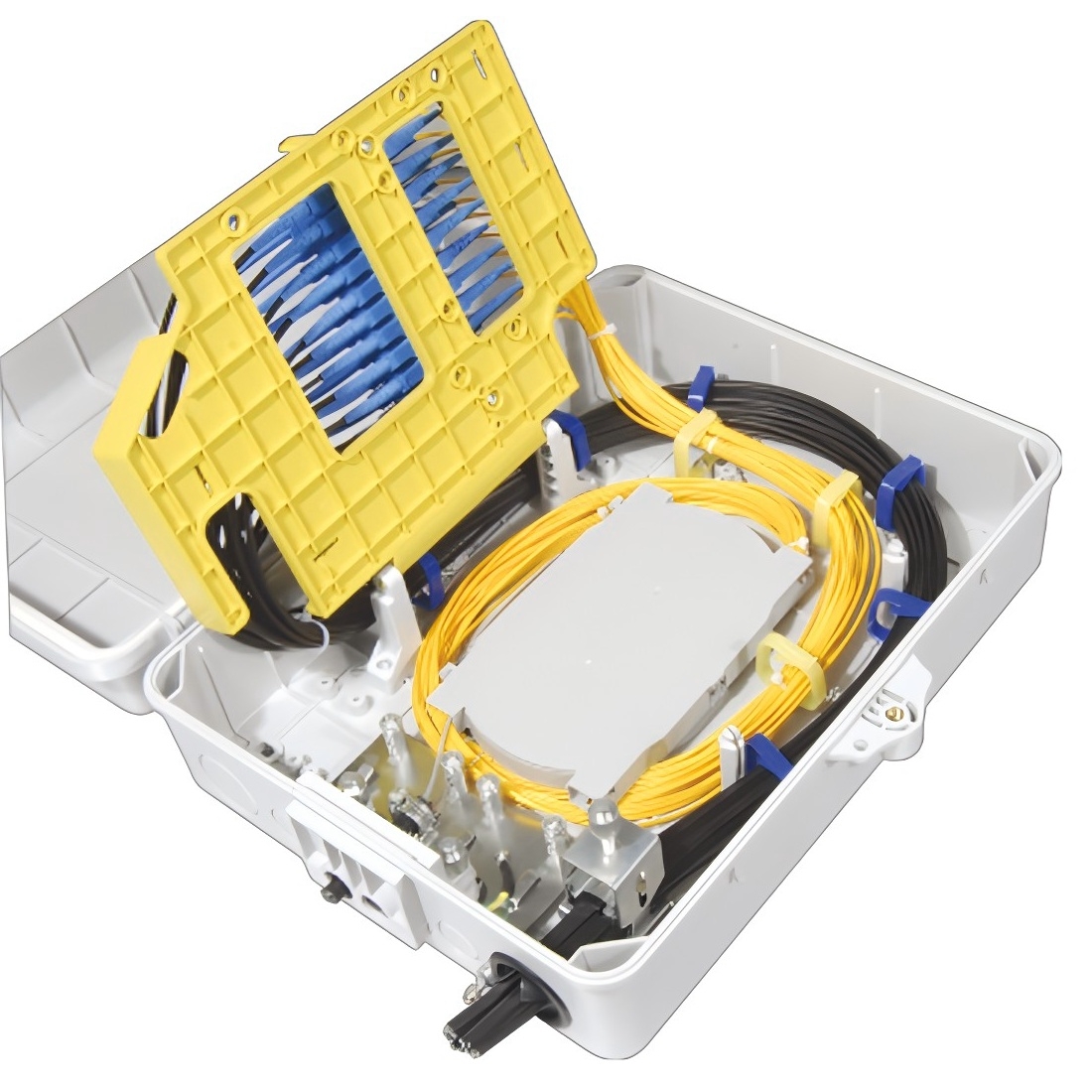 FF-FTB24C 24 Cores Optical Terminal Box (Max Capacity: 24 cores SC), Support Uncuting, Wall Mounting, Pole Mounting, 340x265x120mm