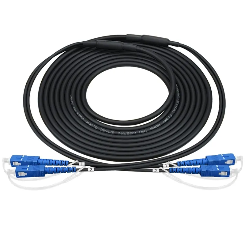 Armored Optical Fiber Cable Patch Cord 2 cores 5.0mm TPU SC UPC - SC UPC