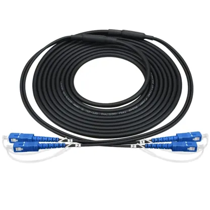 Armored Optical Fiber Cable Patch Cord 2 cores 5.0mm TPU SC UPC - SC UPC