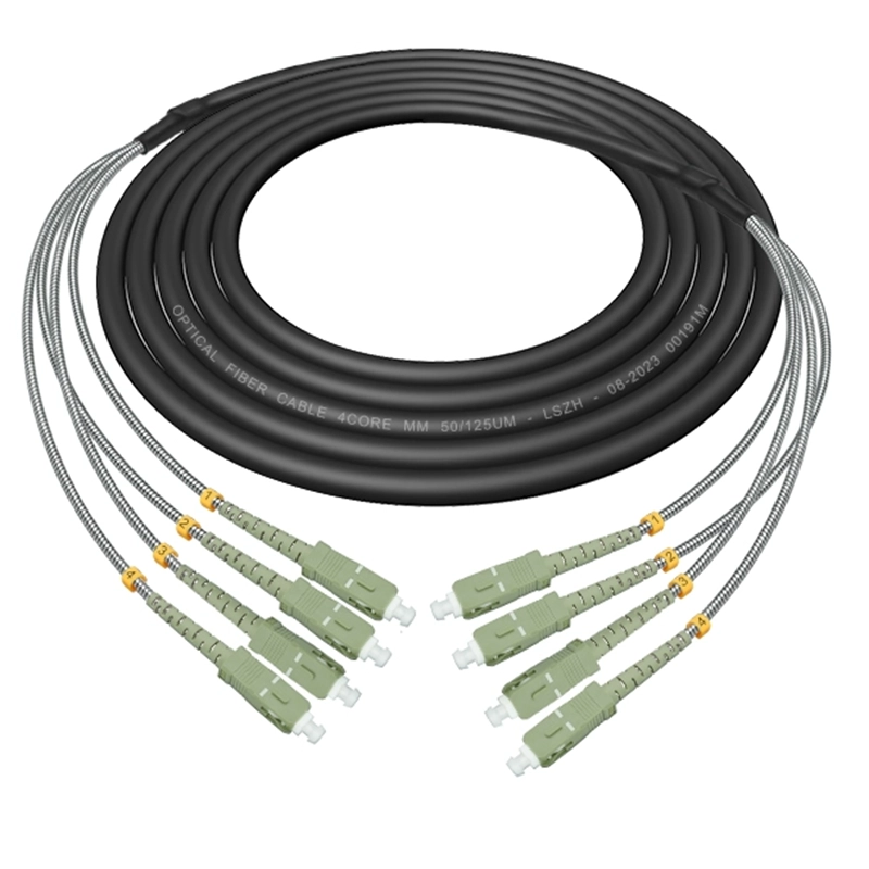 CPRI Water proof Fiber Cable Patch Cord RRU BBU 4 Cores Multi mode OM3 LSZH