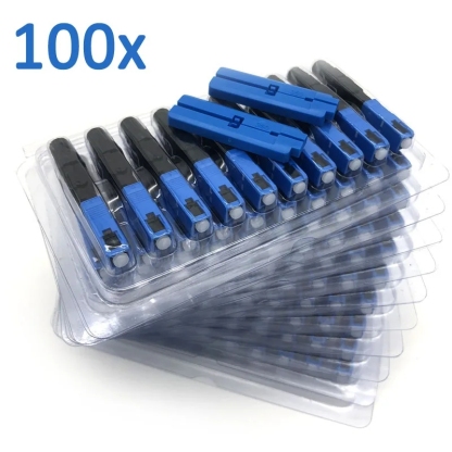 100x Optical Fiber SC UPC Fast Connector Quick Connect Cold Connection Field Assembly Single Mode