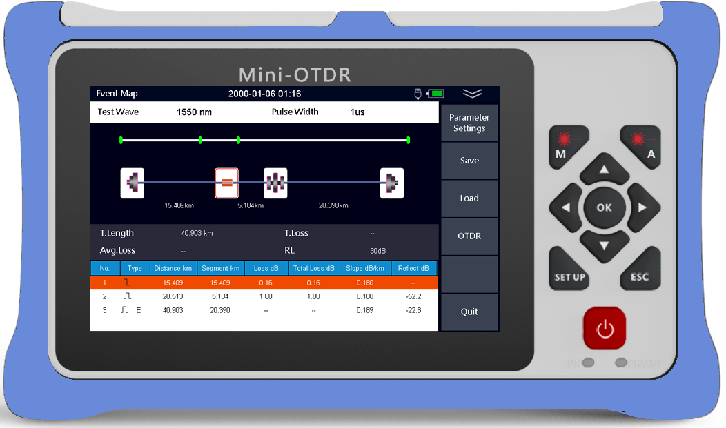 980RTC HANDY MINI OTDR Reflectometer with VFL OPM OLS