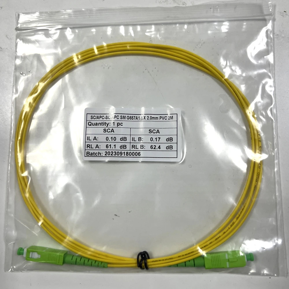 Fiber Patch Cord Optical Cable Fibre Jumper with SC APC Connector G657A1 Single Mode Fiber LSZH 0.5m 1m 2m 3m 5m 10m 15m 30m Long