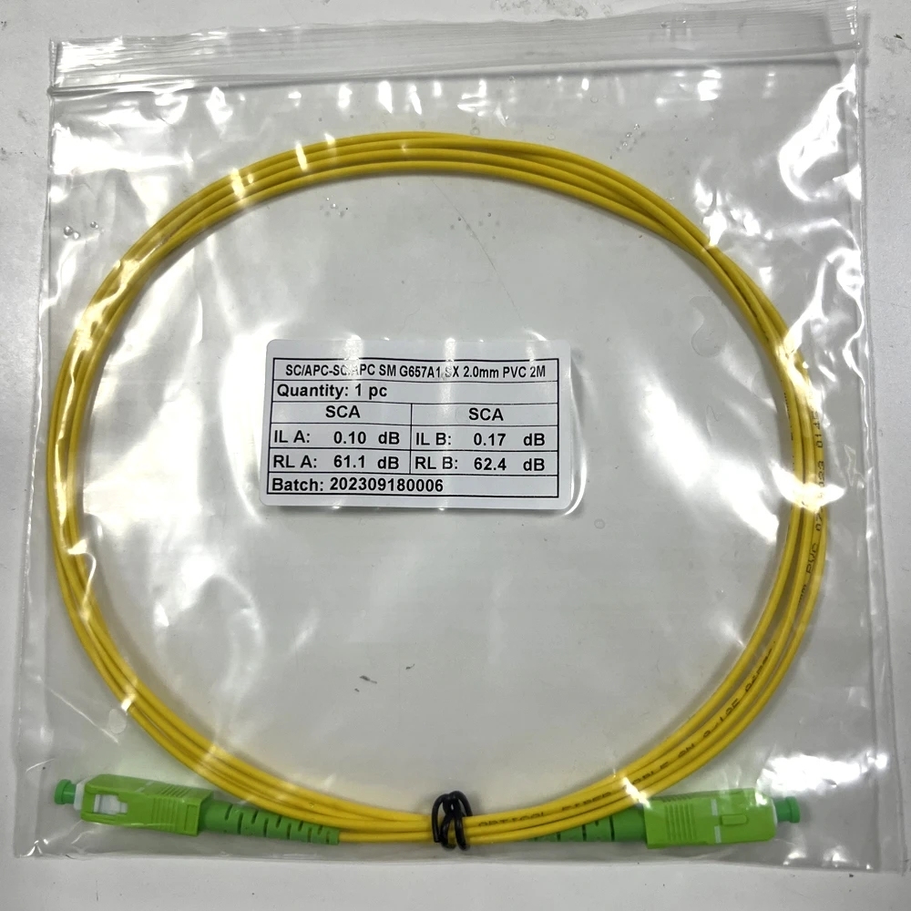 Fiber Patch Cord Optical Cable Fibre Jumper with SC APC Connector G657A1 Single Mode Fiber LSZH 0.5m 1m 2m 3m 5m 10m 15m 30m Long